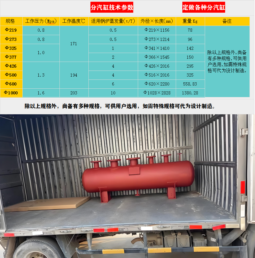 义乌蒸汽分汽缸价格,分汽缸厂家,锅炉分汽缸